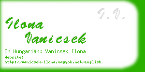 ilona vanicsek business card